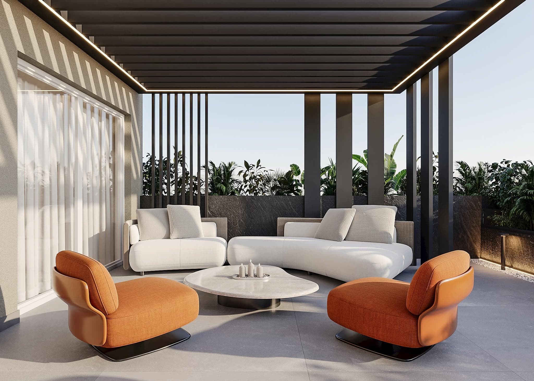 Dy kolltukë në ngjyrë portokalli të djegur